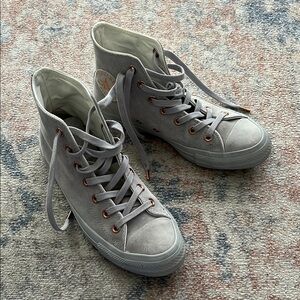 Converse Gray High-Top Sneakers Canvas Lace-Up
